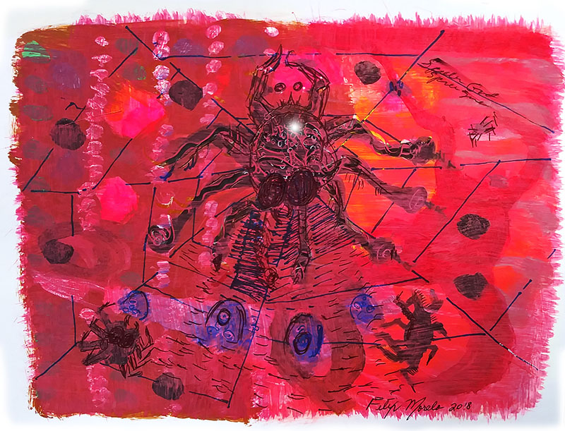 Spider God: red spider painting