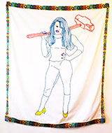 Woman with Sledgehammer. Embroidery