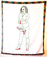 Woman with Hammer. Embroidery